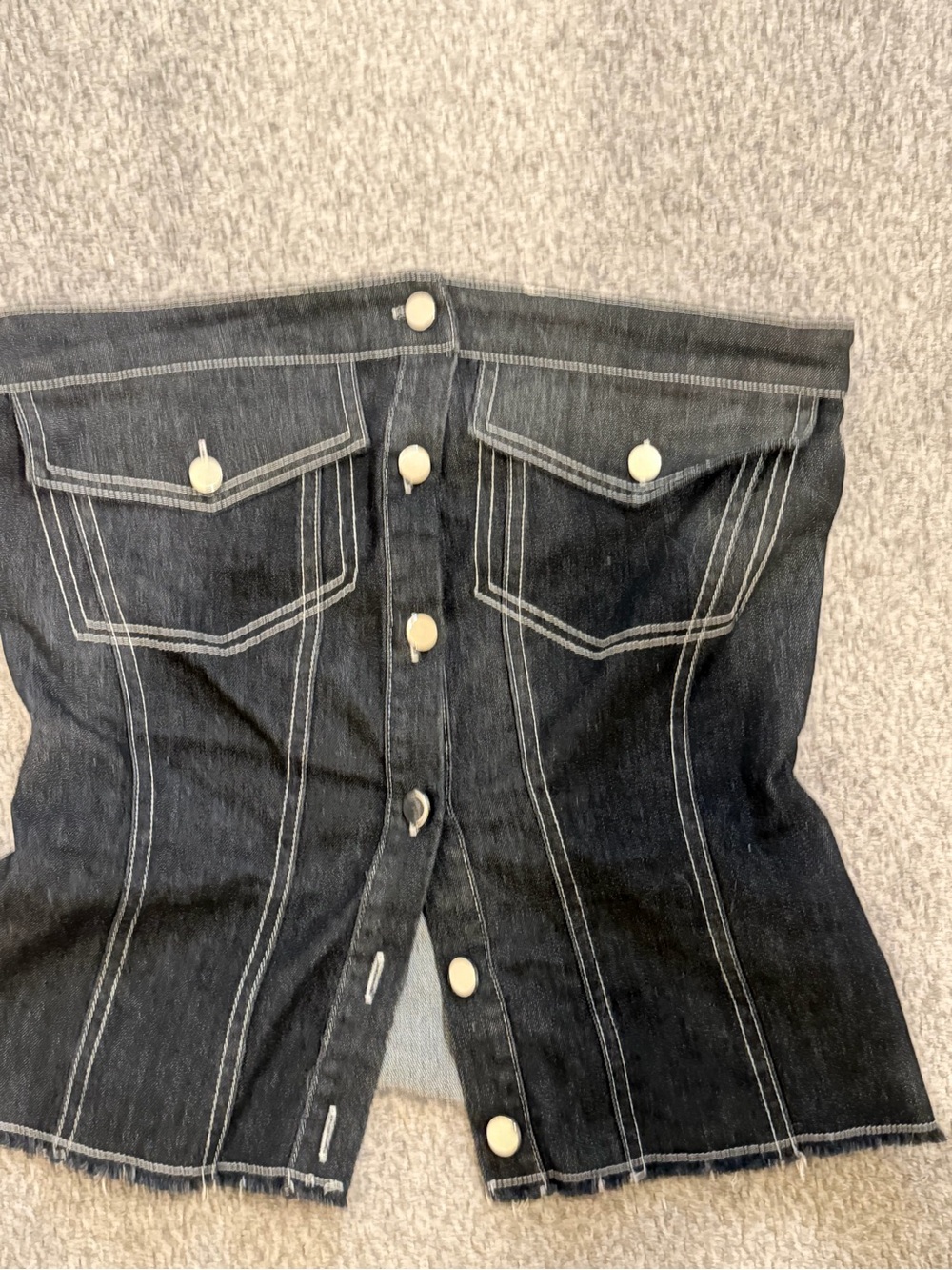 Classic Black Denim Button-Front Women’s top